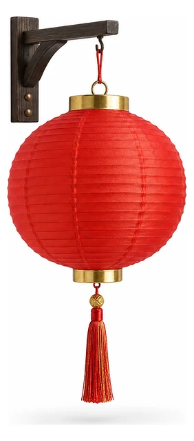 Farol rojo de papel chino